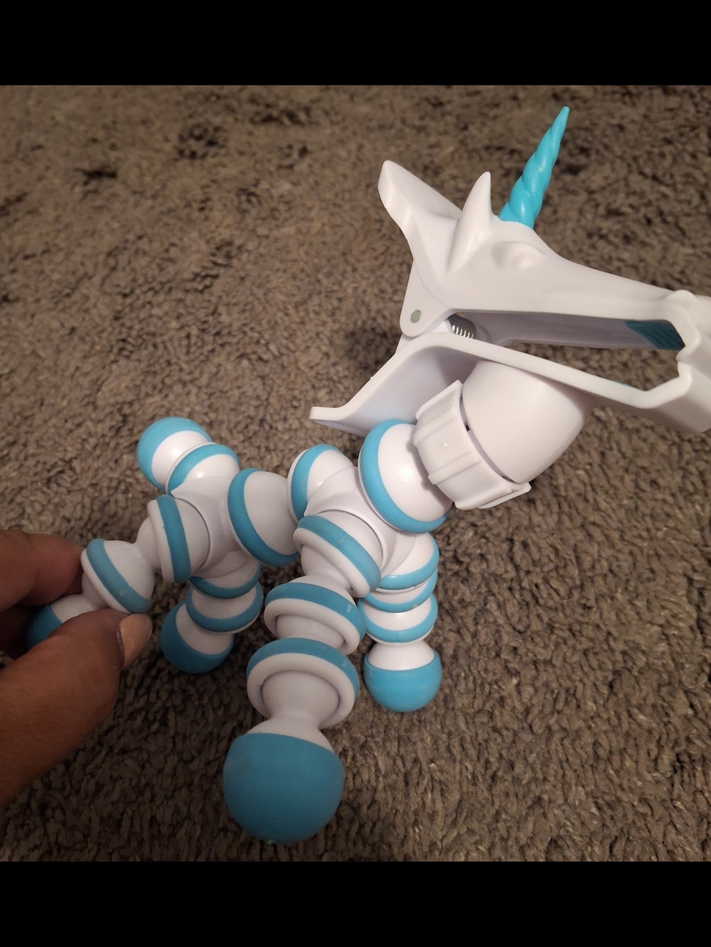 Unicorn Tripod Phone Mount in White & Aqua
